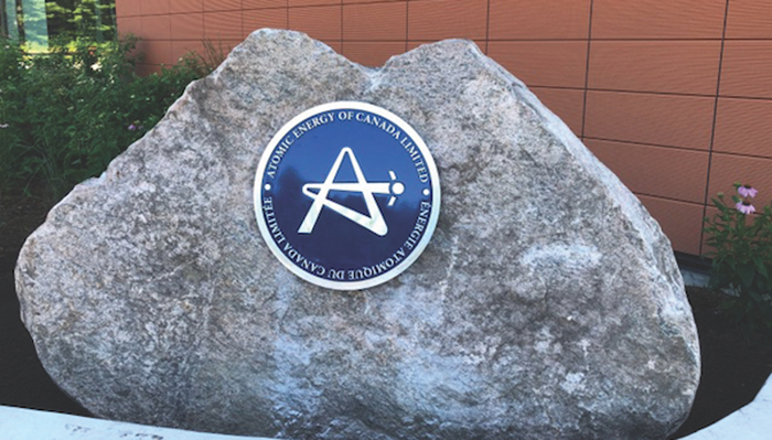 Boulder with AECL plaque